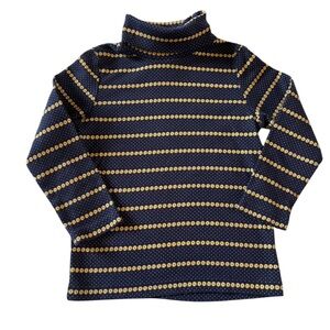 Vintage 2002 Gymboree Daisy Stripe Top 4 Years Navy Yellow Y2K